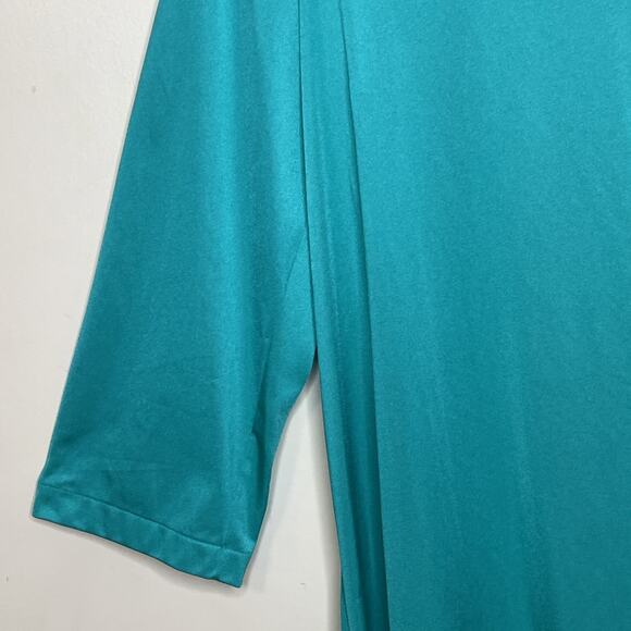 SHADOWLINE size L Nightgown Long Sleeves Machine Embroidered Neckline GREEN USA - Picture 10 of 16